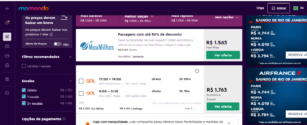 Passagens Aéreas Baratas Momondo