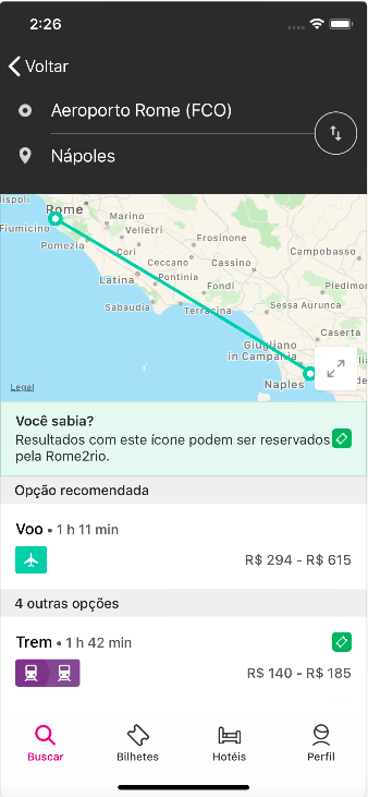aplicativo Rome2Rio